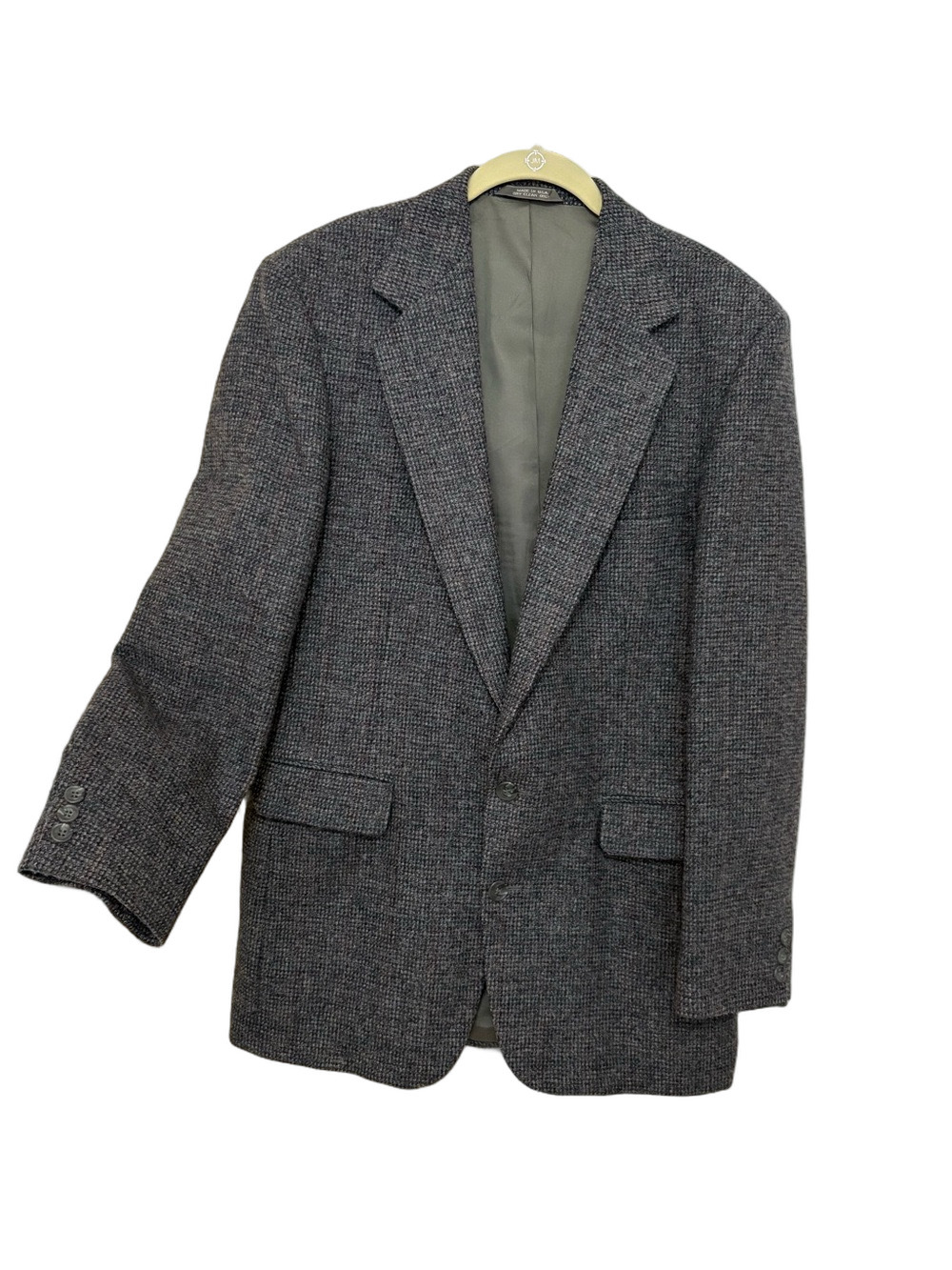 Haggar Imperial 100% Wool Charcoal Multicolored Tweed Sport Coat